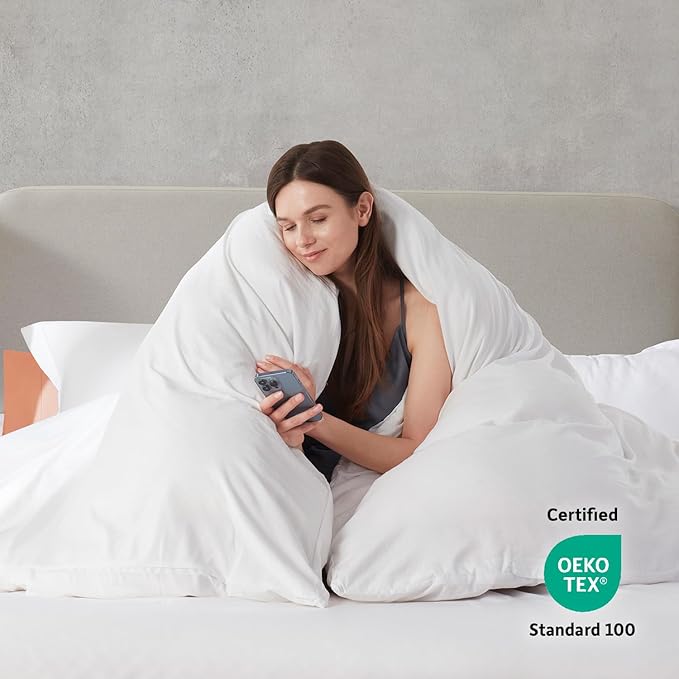 Nestl Twin Duvet Cover Set - Soft Prewashed White Duvet Cover Twin/Twin XL, 2 Piece, with Zipper Closure, 1 Duvet Cover 68x90 inches and 1 Pillow Sham - No Comforter
