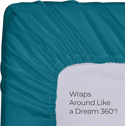 Utopia Bedding Queen Fitted Sheet - Bottom Sheet - Deep Pocket - Soft Microfiber - Shrinkage and Fade Resistant - Easy Care -1 Fitted Sheet Only (Denim Blue)