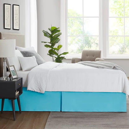 Nestl Beach Blue Twin XL Bed Skirt - Twin XL Size Bed Skirt 14 Inch Drop - Brushed Microfiber Bed Skirts - Hotel Quality Pleated Bed Skirt - Shrinkage & Fade Resistant