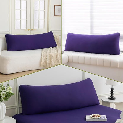 Stretchy Body Pillow Case Cover - Jersey Knit Long Pillowcase for Body Pillow, 1 Pack - Envelope Closure & Skin-Friendly, Soft and Breathable for Sleeping, 20"x54", Purple