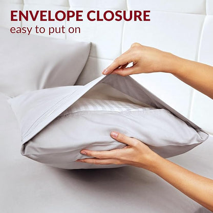 Mellanni Pillow Cases - Luxury, Extra Soft, Cooling Pillow Covers - 2 PC Iconic Collection Pillowcases - Envelope Closure (Standard/Queen 20"x30", Spa Mint)