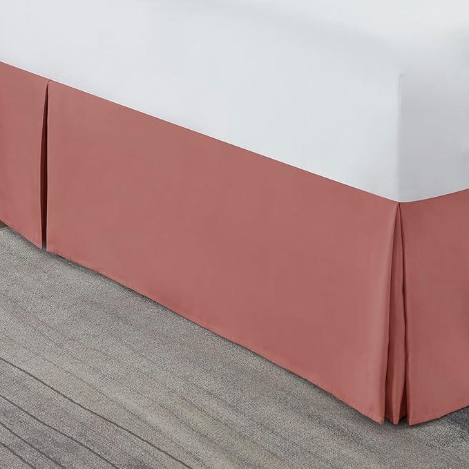 Nestl Pink Clay Bed Skirt Queen Size - Queen Bed Skirt 14 Inch Drop - Brushed Microfiber Bed Skirts - Hotel Quality Pleated Bed Skirt - Shrinkage & Fade Resistant