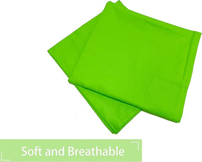 iMaylex Soft 100% Egyptian Cotton Zipper Closure Pillowcases, Cozy and Lightweight Pillow Case, Patrick's Day Decorations, Set of 2, Green, Queen, 20" x 30"
