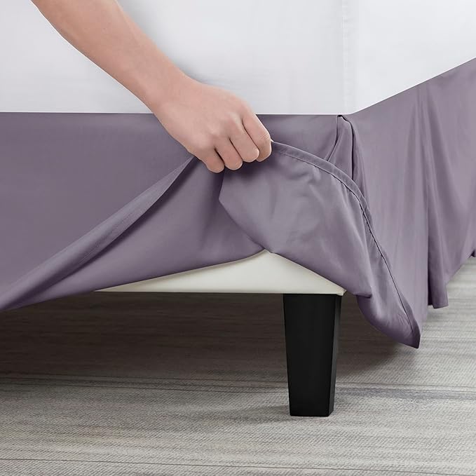 Nestl Grayish Purple Bed Skirt Queen Size - Queen Bed Skirt 14 Inch Drop - Brushed Microfiber Bed Skirts - Hotel Quality Pleated Bed Skirt - Shrinkage & Fade Resistant