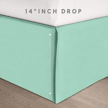 Elegant Comfort 8-Piece Pinch Pleated Comforter Set - All Season Complete Bed in a Bag, Includes 4pc Smart Sheet Set, Bed Skirt, Comforter, Matching Pillowcases and Shams, Twin/Twin XL, Mint Green