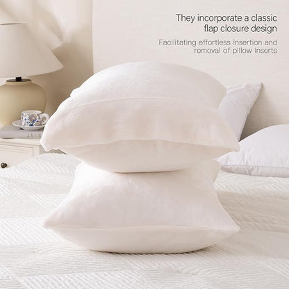 Velvet Queen Pillowcases Standard Size of 2 Pack, Ultra Soft Breathable Pillow Cases with Flap Closure for Bed, Luxury Fuzzy Flannel Velvet Pillow Covers, No Insert (Queen 20x30in, Light Soft Pink)