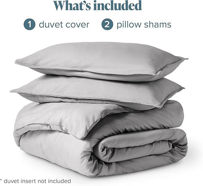Bare Home Bedding Duvet Cover Full Size - Premium 1800 Super Soft Collection - Lightweight, Cooling Duvet Cover - Soft Breathable Bedding (Full, Light Grey)