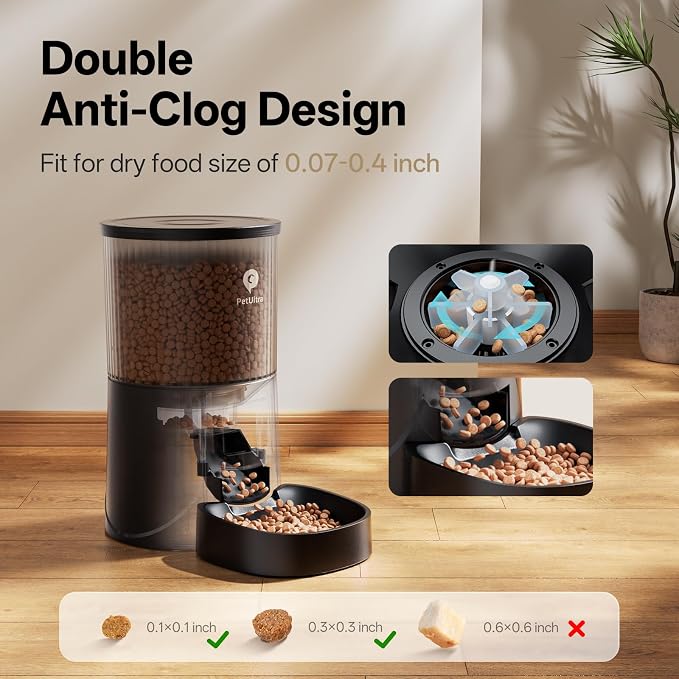 Automatic Cat Feeder with Camera, 5Ghz WiFi APP Control | Auto Pet Feeder for Cats and Small Dog Indoor- Easy to Set and Clean, Dual Power, 1-6 Meals/Day, Timed Precise Feeding