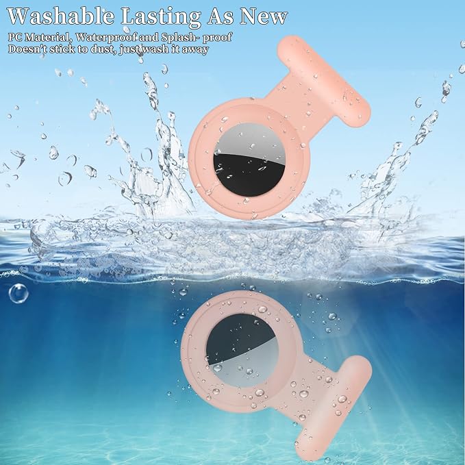 2 Pack Holder Case Tracker, Silicone Hidden GPS Kid Holder with Invisible Pin, Anti Lost Case Cover for Toddlers, Elderly, Pet, Clothing(Pink and Gray)