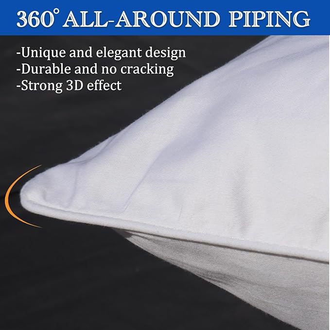 Precoco Pillow Cases King Size-100% Cotton Pillowcase Covers with Zipper Hidden, Breathable & Ultra Soft/Pillow Covers for Easy Care,2 Pack/White