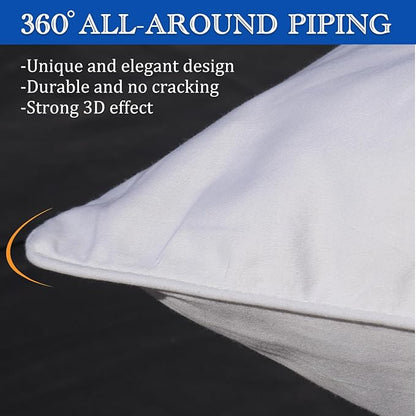 Precoco White Pillow Cases Standard Size Set of 4 | 100% Cotton Pillowcases with Zipper Hidden | Premium Cooling Decorative Pillow Covers with 600 Thread Count, Soft & Smooth, 20x26 inches