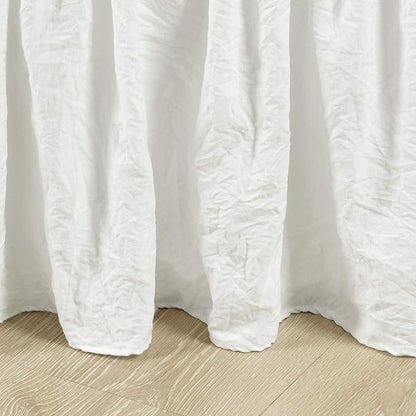 Lush Decor Ruched Ruffle Elastic Easy Wrap Around Bed Skirt Single Twin/Twin XL/Full Off White - Twin Bed Skirt - Dust Ruffle - Cream Bedskirts