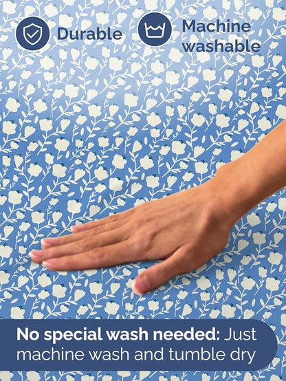Floral Sheets - Blue & White Bed Sheet Set - 1 Flat, 1 Fitted & 1 Pillowcase w/ Deep Pockets - Comfy, Cozy, Wrinkle & Fade Free - Boho Botanical Bedding - Soft, Breathable & Cooling - Twin XL Size Set