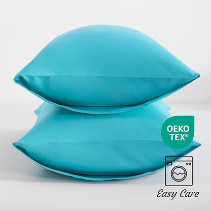 NTBAY King Pillow Cases Set of 2, 2 Pack Brushed Microfiber 20x40 Pillow Cases, Soft, Wrinkle, Fade, Stain Resistant Blue Pillow Cases with Envelope Closure, 20x40 Inches, Blue
