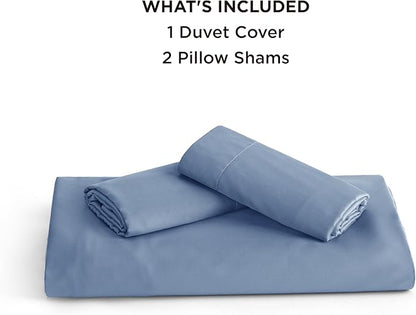 Bedsure Cooling Duvet Cover King Size - Moisture Wicking and Silky Eucalyptus Lyocell Cotton Hybrid Comforter Cover Set for Hot Sleeper - Buttery Soft and Breathable, Cooling Bedding Set, Slate Blue