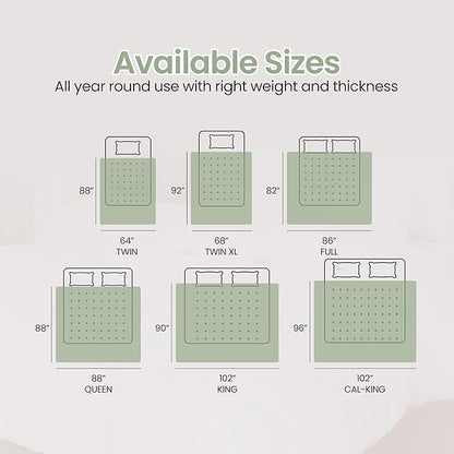 Utopia Bedding Comforter Duvet Insert, Quilted Comforter with Corner Tabs, Box Stitched Down Alternative Comforters Twin Size (Sage Green)