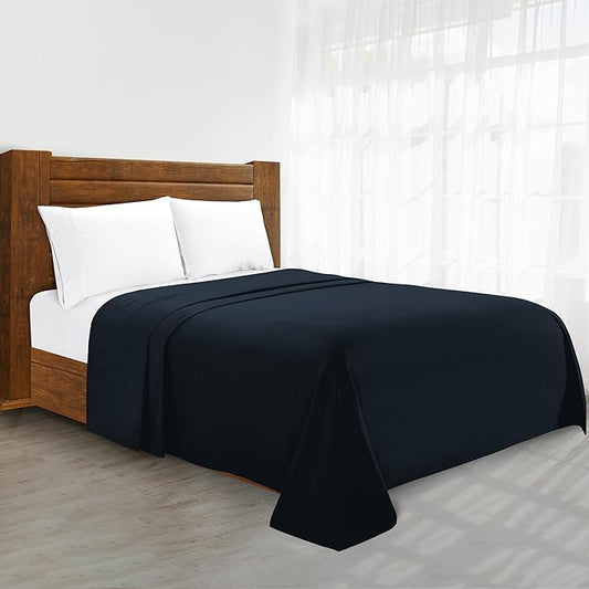 Luxury Flat Sheet on Amazon Elegant Comfort Wrinkle-Free 1500 Premier Hotel Quality 1-Piece Flat Sheet, King Size, Black