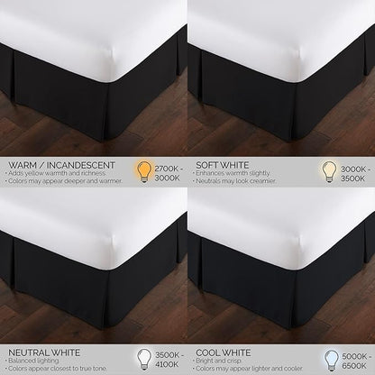 Southshore Fine Living, Inc. 14 Inch Bed Skirt King Size - Pleated Dust Ruffle for King Size Bed 14 Inch Drop - Pet Hair Resistant Bedskirt, Durable Easy Care, Double Brushed Microfiber - Black