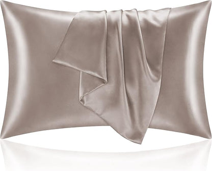 BEDELITE Satin Pillowcase for Hair and Skin, Super Soft and Cooling Similar to Silk Pillow Cases 2 Pack with Envelope Closure, Gift for Women Men(20"x40" King Size, Rose Taupe)