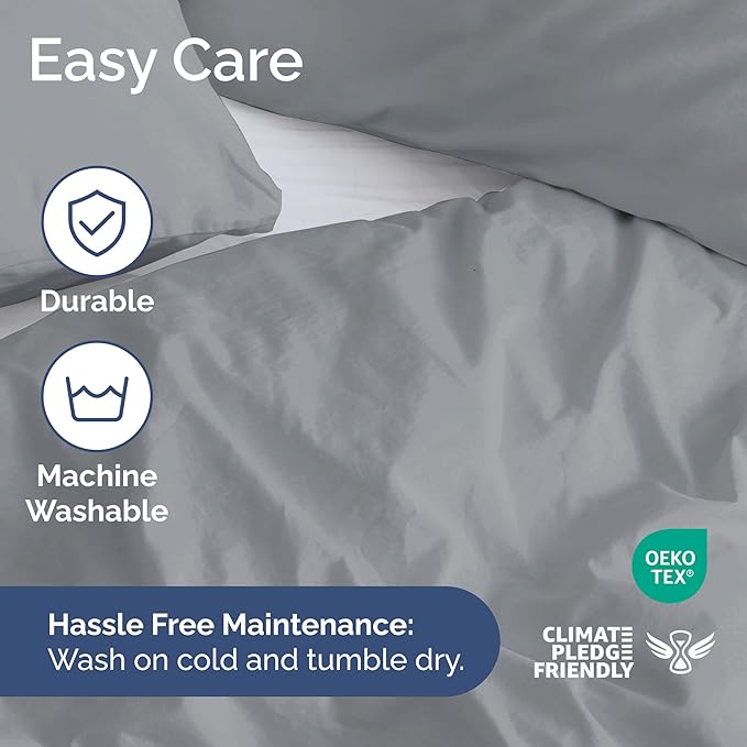 Duvet Cover Twin/Twin XL Size Set - Extra Soft Twin/Twin XL Duvet Cover 68" x 90" with 1 Pillow Sham - Hotel Luxury, Easy Care, Fade Free w/ Zipper Closures & Ties - Comfy & Breathable (Steel Blue)