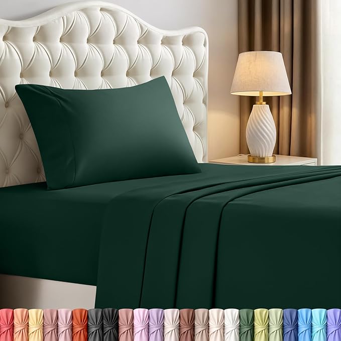 Utopia Bedding Twin Sheet Set – 3 Piece Bed Sheets for Twin Size Bed, Soft and Breathable Microfiber, Includes 1 Fitted Sheet, 1 Flat Sheet and 1 Pillowcase (Emerald Green)