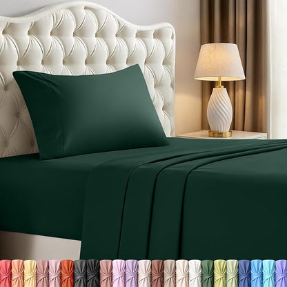 Utopia Bedding Twin Sheet Set – 3 Piece Bed Sheets for Twin Size Bed, Soft and Breathable Microfiber, Includes 1 Fitted Sheet, 1 Flat Sheet and 1 Pillowcase (Emerald Green)