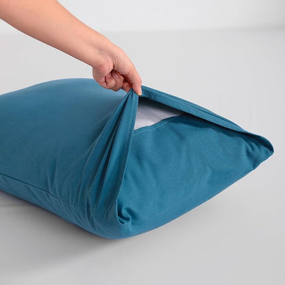 FLXXIE King Pillow Cases Set of 2, Soft Microfiber Pillow Covers with Envelope Closure, Wrinkle, Fade and Stain Resistant Pillowcases, 20x36, Teal