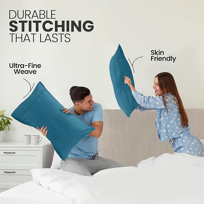 Utopia Bedding Queen Pillow Cases - 2 Pack - Envelope Closure - Soft Brushed Microfiber Fabric - Shrinkage and Fade Resistant Pillow Covers Queen Size 20 X 30 Inches (Queen, Denim Blue)