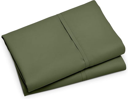 Bare Home Microfiber Pillow Cases - Standard/Queen Size Set of 2 - Cooling Pillowcases - Double Brushed - Cypress Pillowcases 2 Pack - Easy Care (Standard Pillowcase Set of 2, Cypress)
