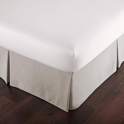 Southshore Fine Living, Inc. Hotel Quality California King Bed Skirt 14 Inch Drop - Pleated Bed Skirt California King Size - Easy Care, Pet Hair Resistant Microfiber Dust Ruffle - Natural Beige