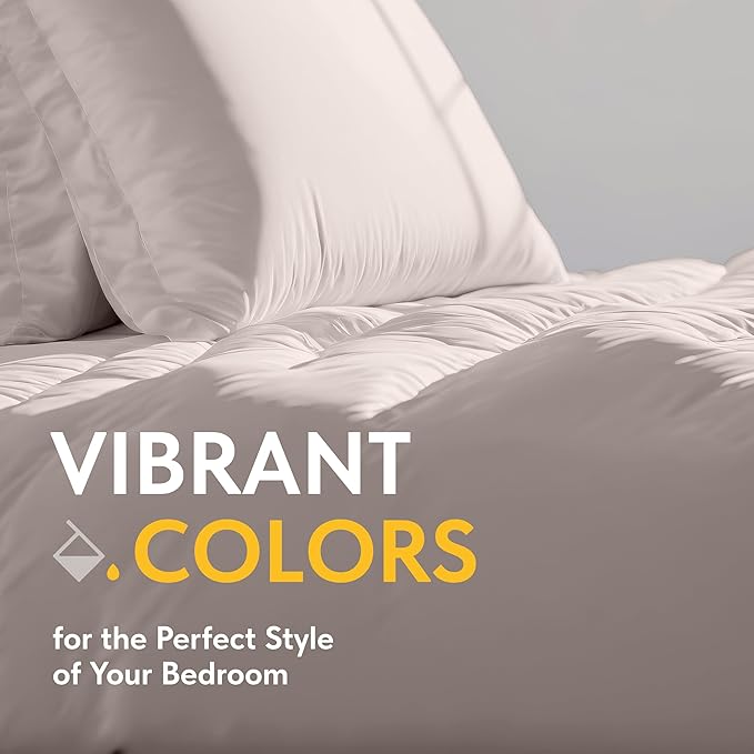 White Classic Beige Duvet Cover Queen Size, Microfiber Duvet Cover with Zipper, Set of 1 Down Comforter Cover with 2 Pillow Shams, Comforter Not Included