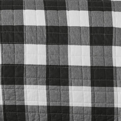 Levtex Home - Camden Bedspread Set - King (120 x 118 in.) + Two King Pillow Shams (36 x20 in.) - Buffalo Check in Black and Cream - Reversible Pattern - Cotton