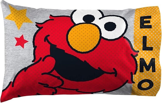 Jay Franco Sesame Street Hip Elmo 1 Pack Pillowcase - Double-Sided Kids Super Soft Bedding (Official Sesame Street Product)