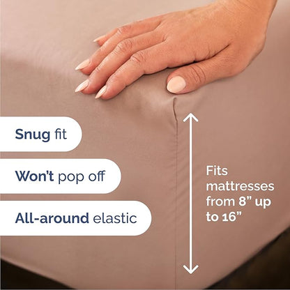 Queen 6 Piece Sheet Set - Comfy Breathable & Cooling - Ultra Soft Hotel Luxury Bedding Set w/ 8-16 Inch Deep Pockets - 1 Flat & 1 Fitted Sheet & 4 Pillowcases - Cozy, Wrinkle Free & Easy Care - Mauve