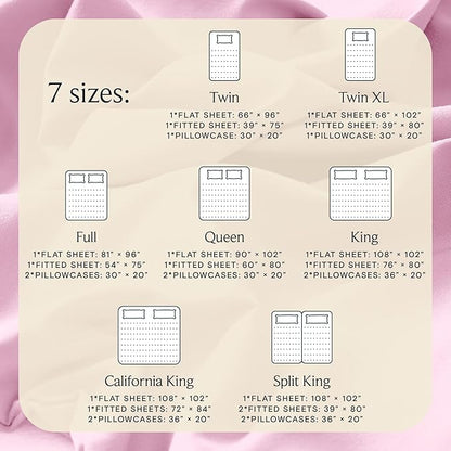 LuxClub 4 PC Sheet Set Bed Sheets Deep Pockets 16" Eco Friendly Wrinkle Free Cooling Machine Washable Hotel Bedding Silky Soft - Powder Pink California King