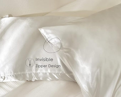 Yanibest Satin Pillowcase, King Size Pillow Cases Set of 2 - Silk Pillow Cases for Hair and Skin with Zipper, Silk Pillow Cases King for 20"x40", Exquisite Packaging for Women Men
