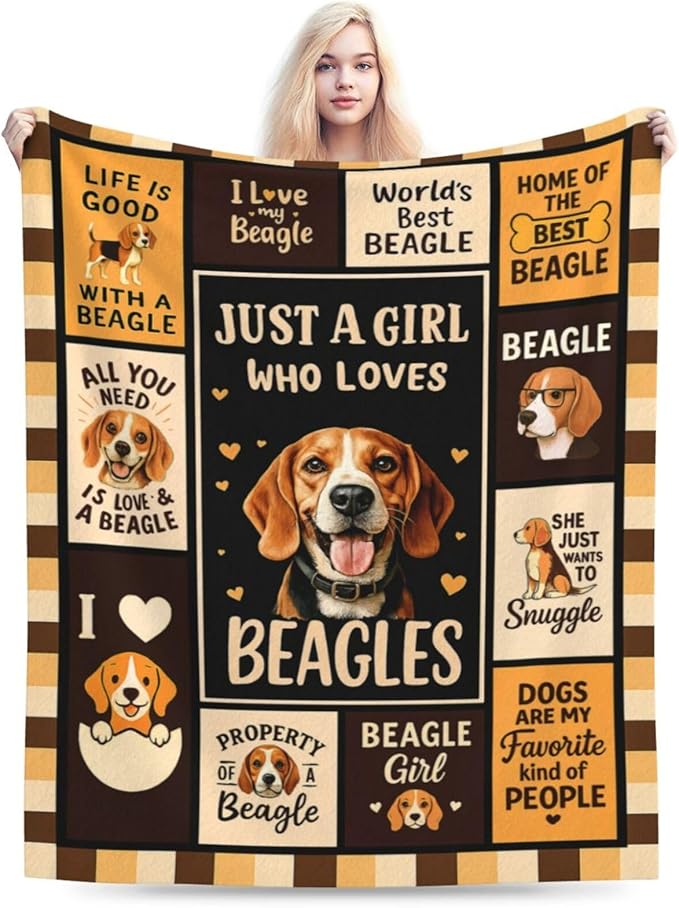 Beagle Blanket Super Soft Warm Fluffy Fleece Flannel Dog Animal Throw Blanket Cozy Fuzzy Plush Stuff Bedding Blankets Gifts for Women Kids Boys Girls Adults 60"X50"