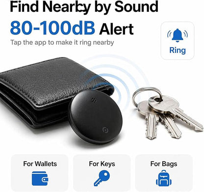 GPS Tracker for Vehicles No Subscription, iOS & Android Dual System | Precise Location Car Tracker Tag, IP66 Waterproof Bluetooth Tracker Device for Key, Luggage, Wallet, Kid and Pet (4 Pack)
