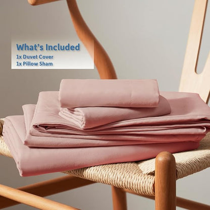 Nestl Twin Duvet Cover Set - Soft Double Brushed Blush Pink Duvet Cover Twin XL, 2 Piece, with Button Closure, 1 Duvet Cover 68x90 inches and 1 Pillow Sham