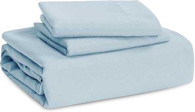 Bedsure Sky Blue Duvet Cover Queen Size - 3 Pieces Prewashed Cotton-Like Polyester Extra Soft Bedding Set, Includes 1 Duvet Cover 90x90 Inches with Zipper Closure & 2 Pillow Shams, No Comforter