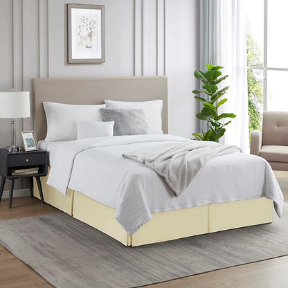 Nestl Vanilla Yellow Twin XL Bed Skirt - Twin XL Size Bed Skirt 14 Inch Drop - Brushed Microfiber Bed Skirts - Hotel Quality Pleated Bed Skirt - Shrinkage & Fade Resistant