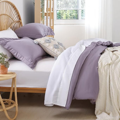 weigelia Twin Comforter Set 5 Pieces Dusty Purple Comforter Set Soft Twin Bed Set Twin Bedding Set for Girls with Comforters, Flat & Fitted Sheets, Pillowcases & Shams