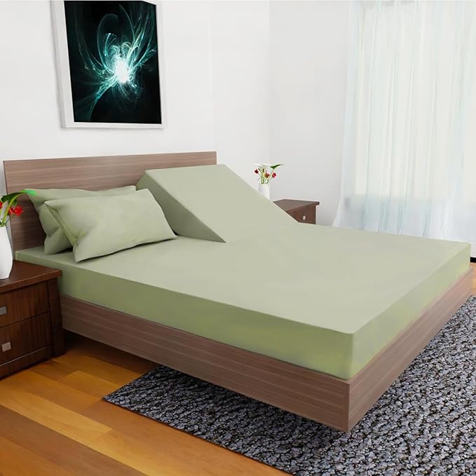 Top Split Flex Head King Size Sheet Set - Egyptian Quality Ultra-Soft Bed Sheets - Double Brushed - Deep Pockets- Easy Fit - 4 Piece Set- Fade Resistant (Sage)