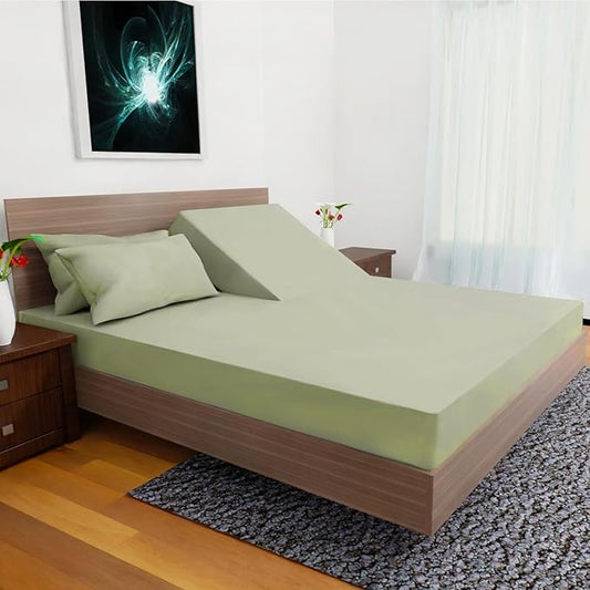 Top Split Flex Head King Size Sheet Set - Egyptian Quality Ultra-Soft Bed Sheets - Double Brushed - Deep Pockets- Easy Fit - 4 Piece Set- Fade Resistant (Sage)