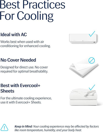 REST® Evercool® Cooling Comforter, Full/Queen, Blanket for Hot Sleepers, All Season Bedding to Keep Cool for Night Sweats, Breathable Lightweight Blanket, 90"x90" Inches, Arctic White