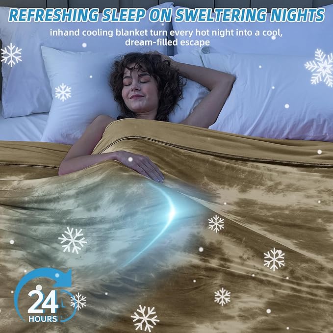inhand Cooling Blanket Twin XL Size (60"x90"), Cooling Blankets for Hot Sleepers, Absorbs Heat to Keep Adults Cool For Summer Nights Sweats, Thin Cold Lightweight Blanket for Couch Bed, All Season Use