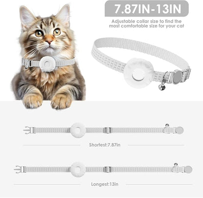 GPS Tracker for Cats,Real-Time Location Cat Tracker, Pet Tracker with Cat Collar,Compatible with Apple Find My App (Only iOS),No Monthly Fee,Waterproof,Anti-Lost Device (White)