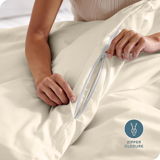 Bare Home Bedding Duvet Cover King Size - Premium 1800 Super Soft Collection - Lightweight, Cooling - Soft Breathable Bedding Duvet Cover (King, Sand)
