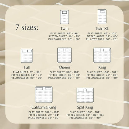 LuxClub 4 PC King Size Sheet Set, Breathable Luxury Bed Sheets, Deep Pockets 18" Wrinkle Free Cooling Machine Washable Hotel Bedding (Striped Cream)