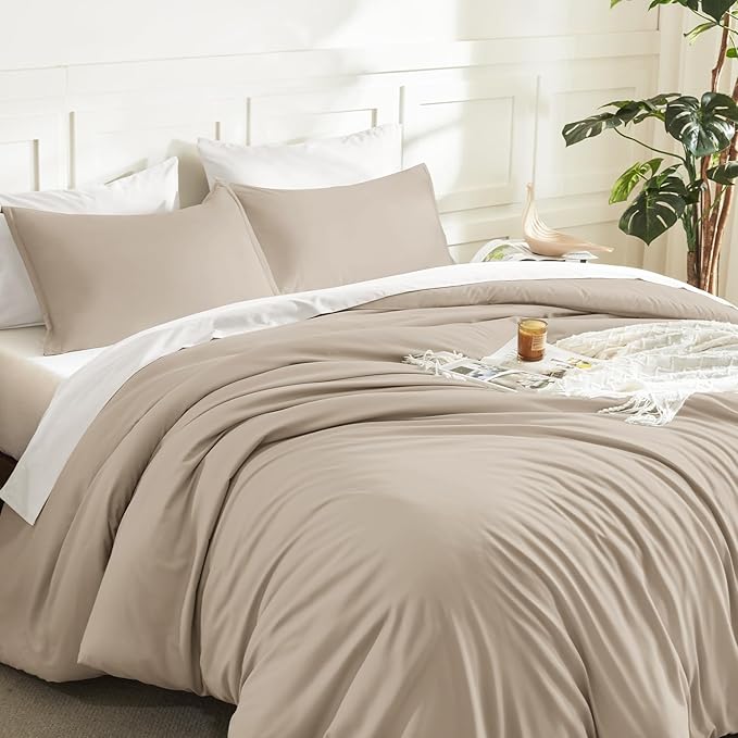 Litanika Comforters Twin XL Size Khaki, 2 Pieces Lightweight Solid Bedding Set & Collections, All Season Fluffy Bed Set (68x92 Inches Comforter & 1 Pillowcase)